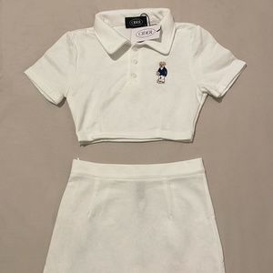 Cider Bear Mini Skirt & Crop Polo Sets